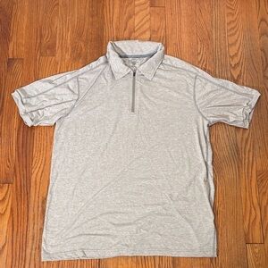 ExOfficio Dri-release Short sleeve quarter zip polo shirt Beige Men's‎ L Travel